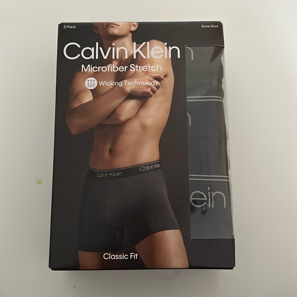 MENS CALVIN KLEIN MICROFIBER STRETCH BOXER BRIEFS